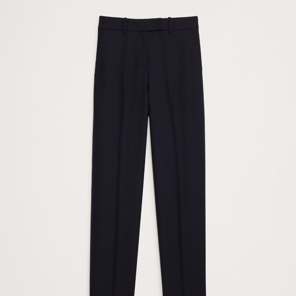 Banana Republic High-Rise Tapered Italian Wool Ankle Pant size 6 Navy - Picture 4 of 5